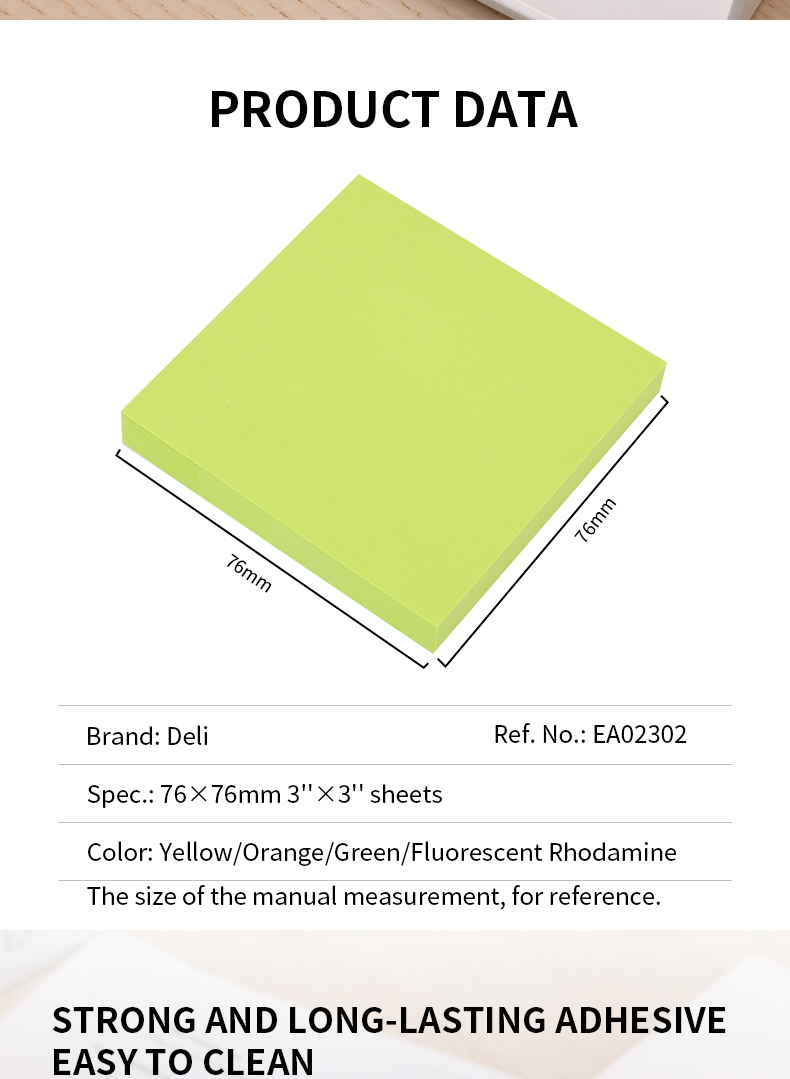 Postit DELI 75x75 100fl neon a02302 1/12