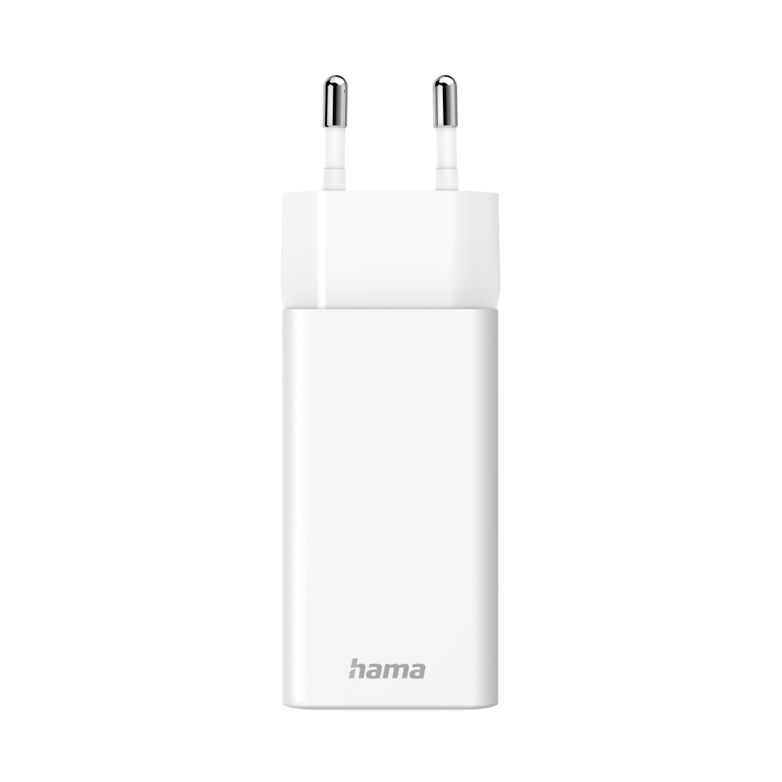 Karikues i shpejtë Hama, GaN, 1x USB-C PD, 1x USB-A QC, mini karikues, 65 W, i bardhë