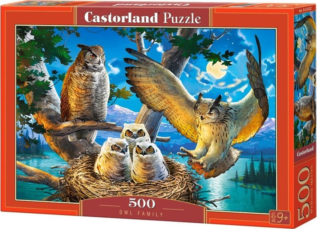 Puzzle Castorland Owl Family, 500 elemente