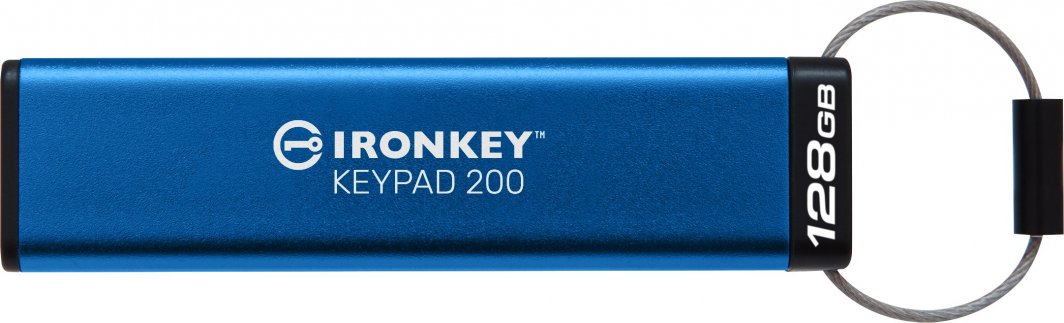 USB Pendrive Kingston IronKey Keypad 200, 128GB, i kaltër USB Pendrive Kingston IronKey Keypad 200, 128GB, i kaltër