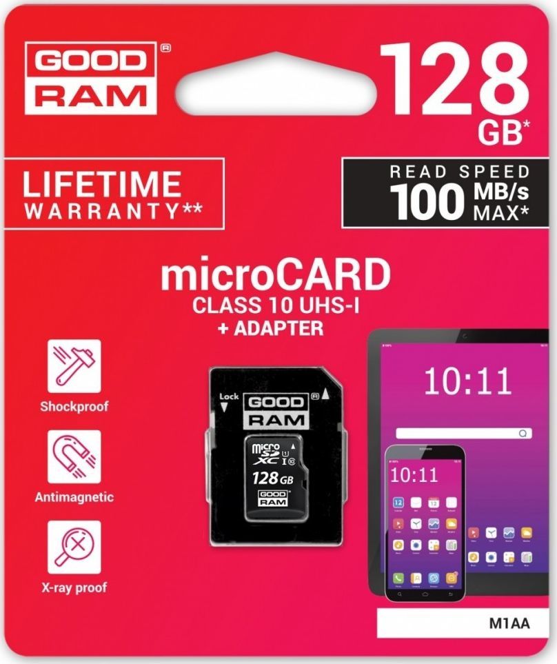 Мемориска картичка GoodRam MicroSDXC, 128 GB, Klasa 10 UHS-I / U1