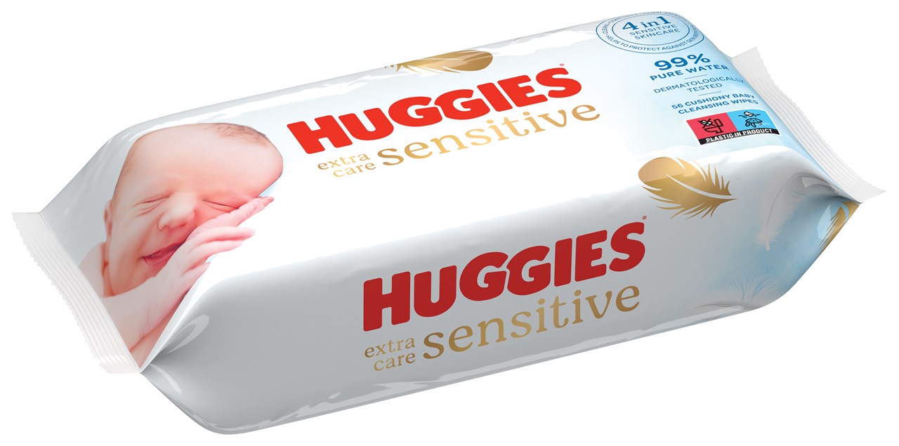 Faculeta të lagura Huggies® Extra Care Sensitive, 56 copë