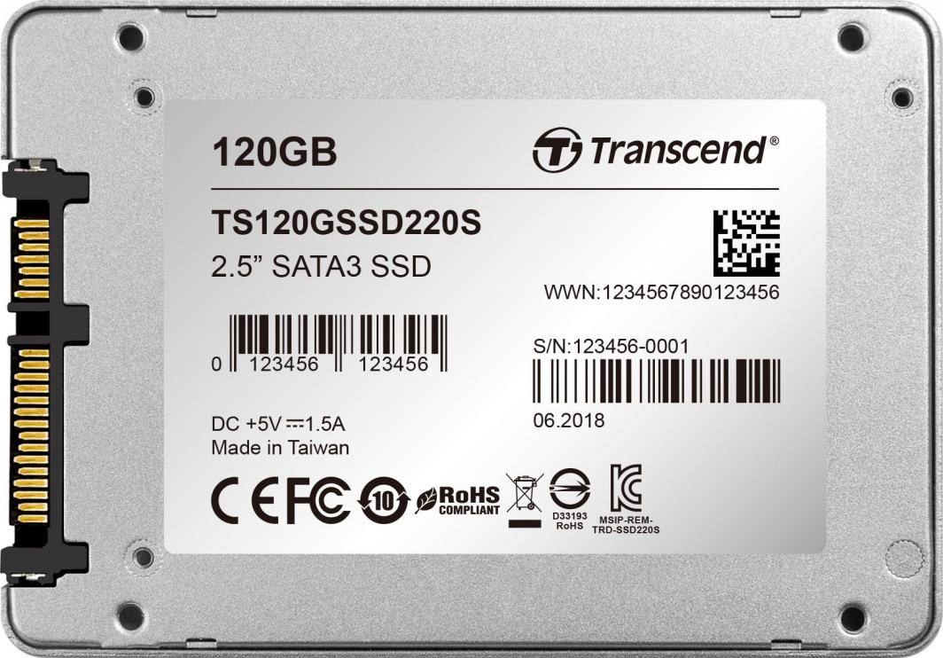 SSD диск Transcend 220S, 120GB, 2.5" SATA III