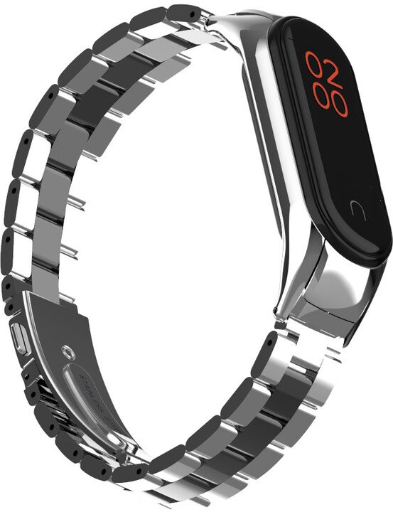 Rrip zëvendësues MAX për Mi Band 3/4, i argjendtë/zi