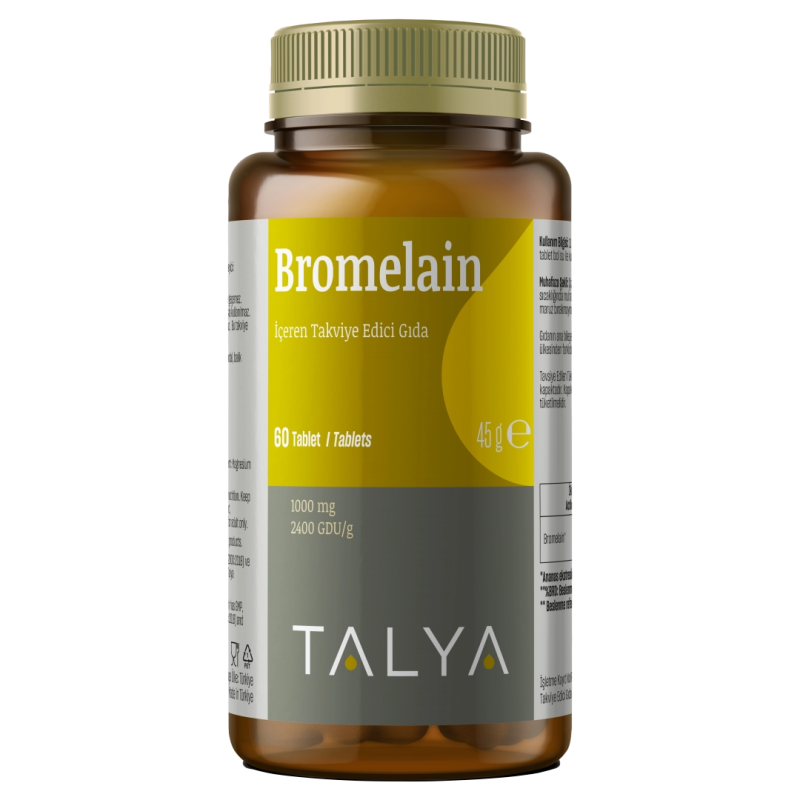 Suplemente TALYA Herbal Bromelain 1000 mg 2400 GDU/g, 60 kapsula