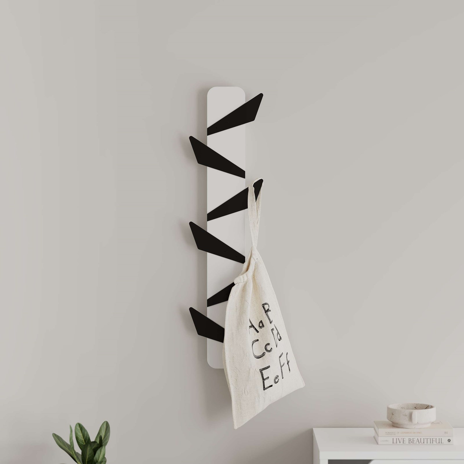 Varëse për rroba Decortie Alesta 110x20cm, e bardhë/zezë