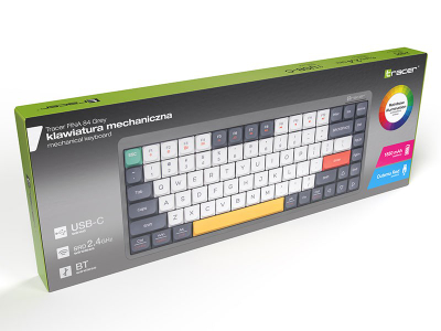Tastierë mekanike Gaming Tracer FINA 84, USB, RGB, e bardhë
