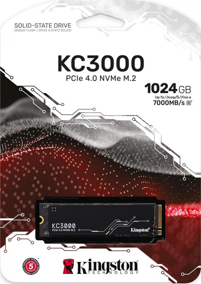 Disk SSD Kingston KC3000, 1 TB M.2 2280 PCI-E x4 Gen4 NVMe (SKC3000S/1024G), i zi 