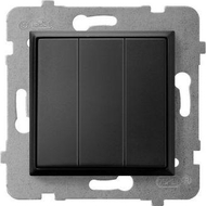 Ospel ARIA Троен Конектор, Црн Металик, ŁP-13U/M/33 Ospel ARIA Троен Конектор, Црн Металик, ŁP-13U/M/33