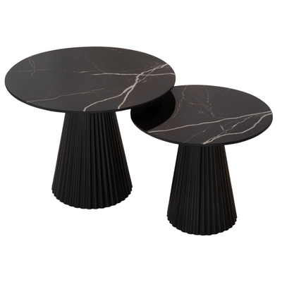 Set Dien 2 tavolina kafe Φ56&Φ43cm (HM9926), zezë