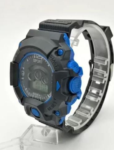 Orë digjitale Sport Nrubi WR30MZK, zezë/kaltër