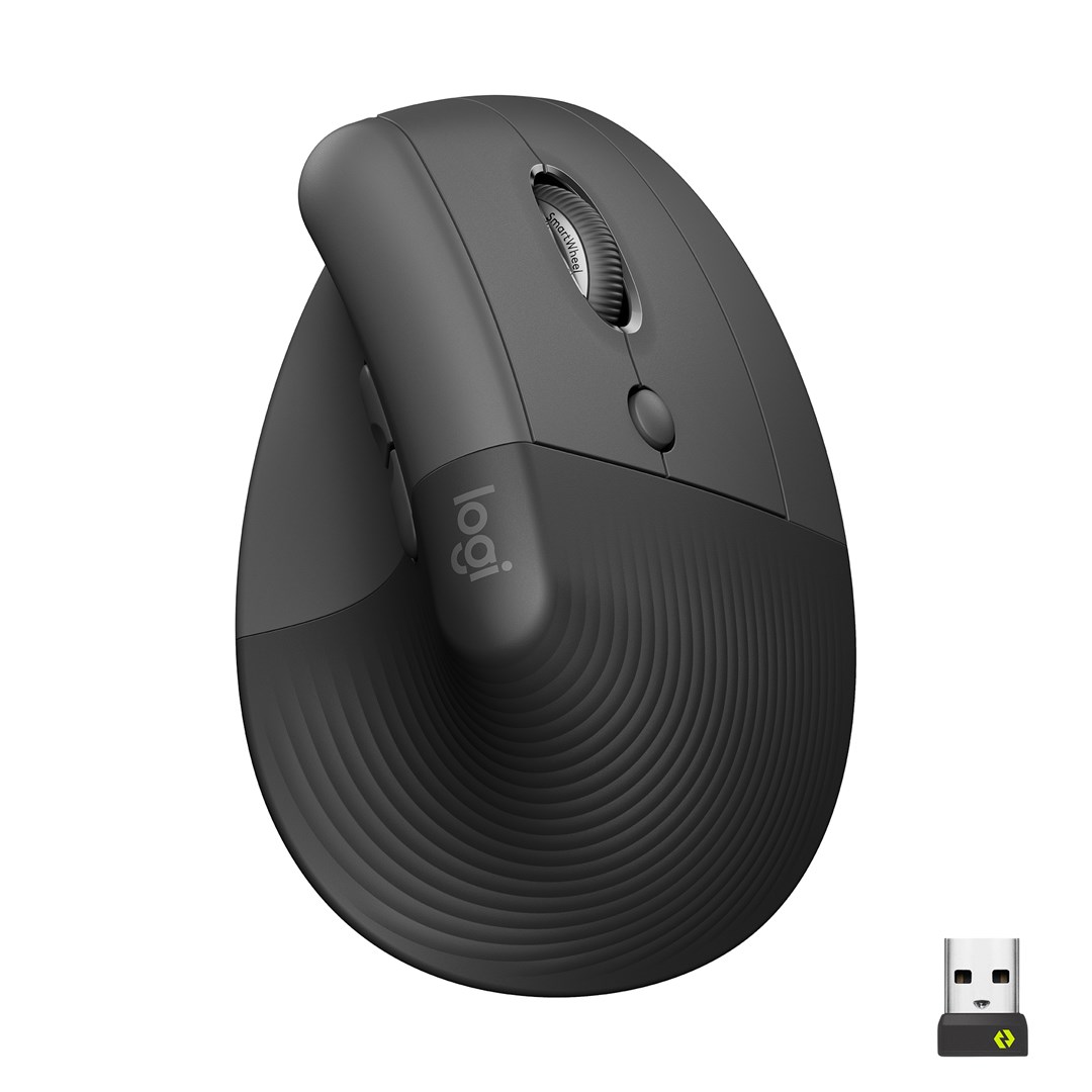 Maus Logitech Lift, RF Wireless + Bluetooth, ergonomik, i hirtë Maus Logitech Lift, RF Wireless + Bluetooth, ergonomik, i hirtë